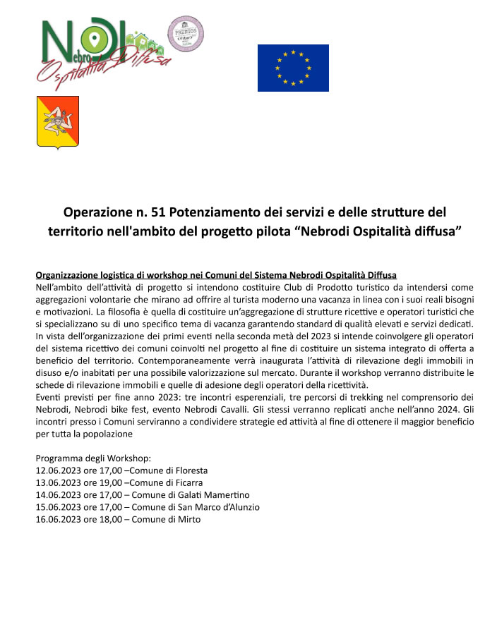 Locandina Nodi Workshop dal 12 al 16 Giugno 2023